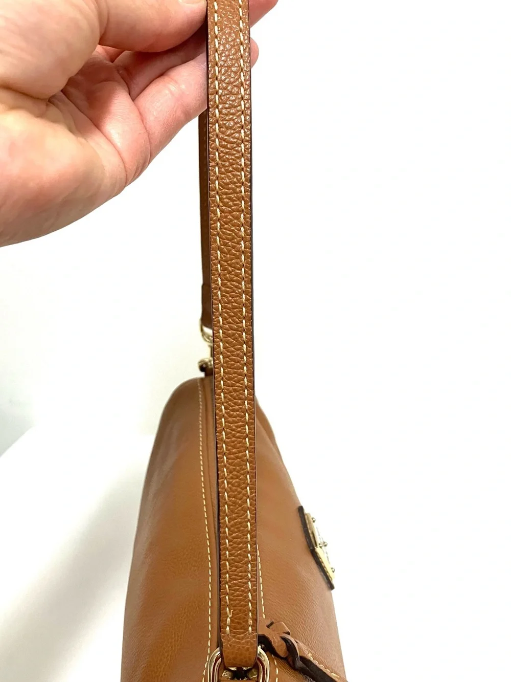 Dooney & Bourke Caramel Leather Shoulder Barrel Bag